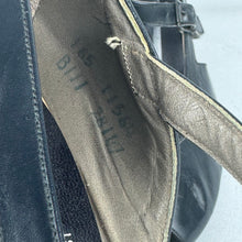 Load image into Gallery viewer, Original Deadstock 1940&#39;s Navy Blue Leather Peep Toe Shoes - UK 4 or 4.5
