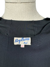 Load image into Gallery viewer, Original Volup 1950’s Does 1930&#39;s Edge to Edge Black Crepe Coat by Roy Barra - Bust 42
