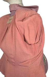 Original 1940's Pretty Pink Lightweight Wool Single Breasted Jacket - Bust 36 38