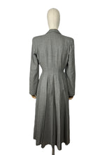Load image into Gallery viewer, Original 1940&#39;s Grey Wool Princess Coat with Gorgeous Back Detail - Bust 36 37
