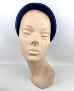 Original 1950's Rich Purple Felt Bonnet Style Hat with Bow Trim and Paste Detail