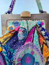 Load image into Gallery viewer, Original Early 20th Century Wool Embroidered Bag with Wooden Frame
