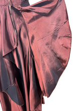 Load image into Gallery viewer, Original 1940's Full Length Evening Dress in Bronzed Maroon Artificial Silk - Bust 36
