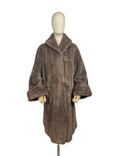 Load image into Gallery viewer, Fabulous Original 1950&#39;s Faux Fur Coat with Huge Cuffs, Shawl Collar and Large Buttons - Bust 38&quot; *
