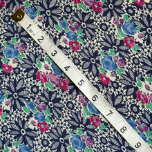 Load image into Gallery viewer, Original 1940&#39;s Floral Crepe White, Blue, Pink and Green Dressmaking Fabric - 34&quot; x 100&quot;
