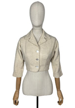 Load image into Gallery viewer, Original 1950&#39;s Oatmeal Wool Cropped Jacket by Richard Shop - Bust 32 34
