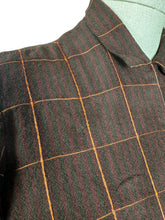 Load image into Gallery viewer, Original 1950&#39;s Brock and Rust Wool Plaid Wiggle Dress with Amazing Button Detail - Bust 32
