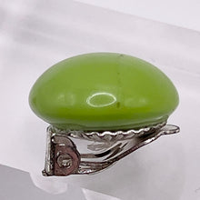 Load image into Gallery viewer, Original 1950&#39;s Lime Green Glass Clip on Earrings
