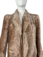 Load image into Gallery viewer, Original 1940&#39;s Faux Fur Brown Teddy Bear Edge to Edge Jacket - Bust 38
