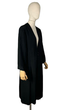 Load image into Gallery viewer, Original Volup 1950’s Does 1930&#39;s Edge to Edge Black Crepe Coat by Roy Barra - Bust 42
