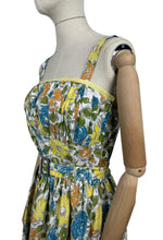 Load image into Gallery viewer, Original 1950&#39;s Floral Cotton Belted Summer Dress with Matching Bolero - Bust 34 35 36 *
