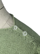 Load image into Gallery viewer, Reproduction 1940&#39;s Striped Jumper in Pistachio and Mid Green with Full Puff Sleeves - Bust 36 38 *
