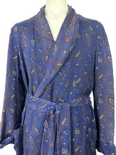 Load image into Gallery viewer, Original Men&#39;s 1940&#39;s 1950&#39;s Blue, Red and Cream Paisley Dressing Gown by Tootal - Chest 42
