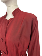 Load image into Gallery viewer, Original Late 1940&#39;s New Look &#39;A Leslie Fay Original&#39; Belted Rust Day Dress - Bust 38
