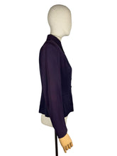 Load image into Gallery viewer, Wounded but Wearable Original 1940's Purple Wool Single Breasted Jacket - Bust 36
