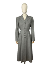 Load image into Gallery viewer, Original 1940&#39;s Grey Wool Princess Coat with Gorgeous Back Detail - Bust 36 37
