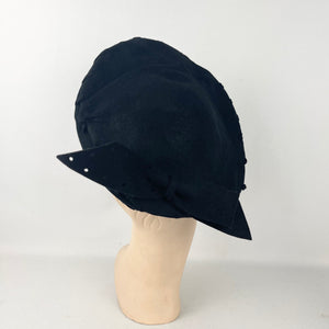 Original 1940’s Black Felt High Hat with Bow Trim