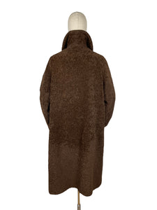 Original 1930's Dark Brown LISPAK British Alpaca Wool Coat with Huge Buttons by Barnett-Hutton - Bust 38 40
