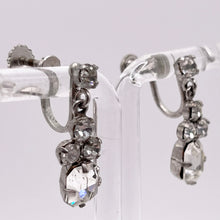 Load image into Gallery viewer, Original 1930&#39;s 1940&#39;s Claw Set Clear Paste Drop Screw-on Earrings
