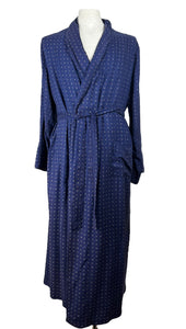 Original Men's 1940's 1950's Blue, Red and Cream Geometric Print Cotton Dressing Gown - Chest 44