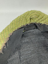 Load image into Gallery viewer, Original 1950&#39;s Green and Gold Stripe Textured Fabric Hat with Loop Trim
