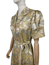 Load image into Gallery viewer, Original 1930’s Chinese Silk Brocade House Coat Robe in Gold, Pink and Blue - Stunning Evening Gown - Bust 36
