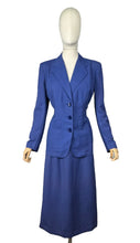 Load image into Gallery viewer, Original 1940&#39;s Hyacinth Blue Fine Linen Skirt Suit by Sacony Palm Beach - Bust 38 40
