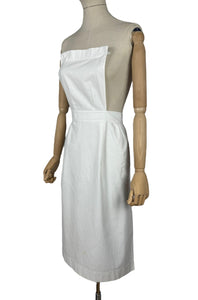 Vintage White Cotton Nurses Uniform Apron - No.3