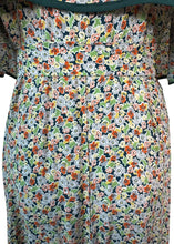 Load image into Gallery viewer, Original 1930's Dress and Faux Bolero Floral Belted Day Dress in Green, Rust and Yellow - Bust 42
