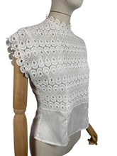 Load image into Gallery viewer, Original 1950's White Nylon Button Back Blouse by Top Town - Bust 34

