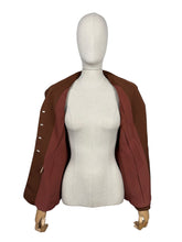 Load image into Gallery viewer, Original 1940&#39;s American Warm Brown Wool Jacket - Bust 36 38
