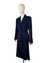 Load image into Gallery viewer, Original 1940&#39;s Navy Medium Weight Wool Suit by FORSTMANN - Bust 38 *
