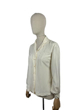 Load image into Gallery viewer, Pretty Vintage Pure Silk Long Sleeved Blouse with Silk Embroidery - Peony Brand - Bust 34
