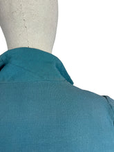 Load image into Gallery viewer, Original 1940’s Turquoise Blue Linen Short Sleeved Jacket - Bust 32 34 *
