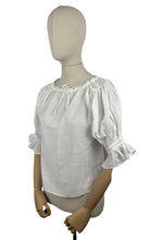 Load image into Gallery viewer, Antique Fine Cotton Lawn Chemise with Huge Sleeves - Would Make a Great Blouse - Bust 34 36
