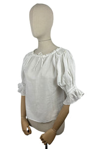 Antique Fine Cotton Lawn Chemise with Huge Sleeves - Would Make a Great Blouse - Bust 34 36