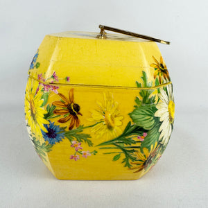 Beautiful Vintage Wooden Box Bag with Bright Floral and Pretty Butterfly Decoupage