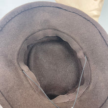 Load image into Gallery viewer, Original 1940’s Chocolate Brown Felt Hat with Grosgrain Trim
