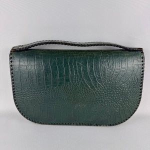 Original 1940’s Dark Green Mock Croc Leather Handbag