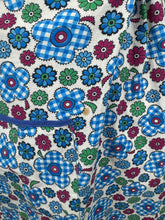 Load image into Gallery viewer, Original 1940's Blue, Pink, Green and White Floral Print Cotton Apron - Great Chore Dress - Would Make A Great Summer Dress - Bust 38 40
