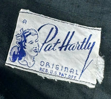 Load image into Gallery viewer, Original 1950&#39;s Black Slub Cotton Wiggle Dress by Pat Hartly - Bust 30 32
