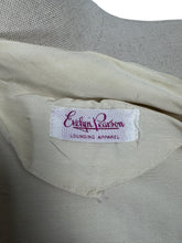 Load image into Gallery viewer, Original 1940&#39;s 1950&#39;s Cream Grosgrain Zip Fronted Housecoat by Evelyn Pearson - Bust 34 *
