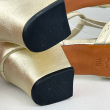 Load image into Gallery viewer, Re-Mix Starlet 1920&#39;s 1930&#39;s T-Strap Sandals in Gold Leather - UK Size 9
