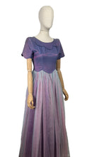 Load image into Gallery viewer, Original 1950&#39;s Purple and Pink Net Evening Dress with Scallop Detail - Bust 32 *
