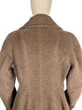 Load image into Gallery viewer, Original 1950&#39;s Fit and Flair Double Breasted Princess Coat in Light Brown Wool - Bust 36 38
