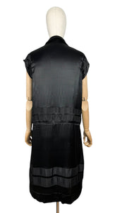 Original 1920’s Black Silk Dress with Fabulous Gold Lame Slip - Bust 32 *