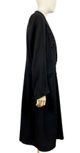 Load image into Gallery viewer, Original 1940’s Black Wool Double Breasted Coat with Velvet Appliqué Detail - Bust 42 44 46 *
