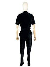 Load image into Gallery viewer, Original 1940&#39;s Black Velvet Beaded Jumpsuit by Robert Rosenfeld - Bust 34
