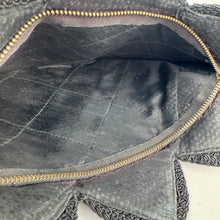 Load image into Gallery viewer, Original 1940's Black Crochet Clutch Bag with Large Clear Lucite Zip Pull *
