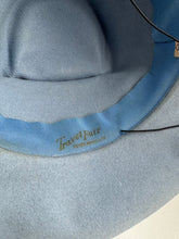 Load image into Gallery viewer, Original 1930's 1940's Pale Blue Felt Fedora with Grosgrain Trim
